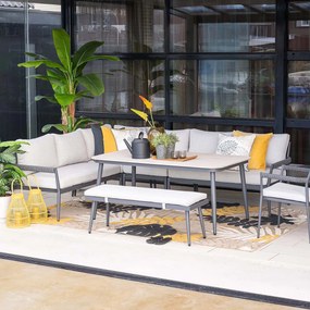 Garden Impressions Tineo lounge dining set 5-delig - donker grijs