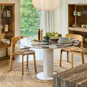 Stapelstoel, eiken, fineer en stro, Batignolles, ontwerp Emmanuel Gallina