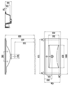 Sanicare Q6 badkamermeubel met 2 laden 100 cm grey-wood