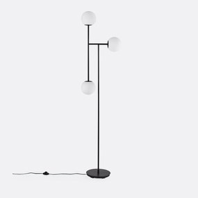 Voetlamp in metaal en opaline glas, Atea