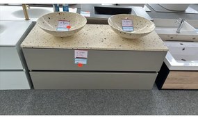 MONDIAZ Badkamermeubelset - 120cm - 2 lades- Topblad Terrazzo - 0 kraangaten - 2 Afvoergaten - 1 uitsparing achterkant lade rechts (links dient nog gemonteerd te worden) - OUTLET UDEN NV76341960