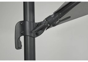 Garden Impressions Hawaii Big Pole zweefparasol 350x350 cm - donker grijs frame - licht grijs doek