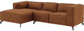 Goossens Bank Calvin cognac, micro leer, 2-zits, modern design