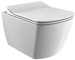 Creavit Design Hangend Toilet - 37x51.3cm - RVS Bidetsproeier - spoelrandloos - verborgen bevestiging - wit EG321-00CB00E-0005