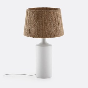 Tafellamp in keramiek en hennep, Yoru