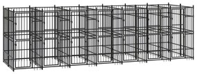 vidaXL Hondenkennel 12,9 m² staal