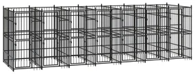 vidaXL Hondenkennel 12,9 m² staal