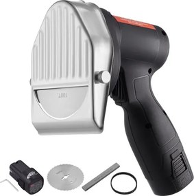 VEVOR Doner Cutter 80W Kebab Cutter, Draadloos Elektrisch Mes Gyro Mes, Turks Shoarma Doner Mes 0-8mm Verstelbare Dikte, Commerciële Kebabsnijder met 100mm Messen Zwart