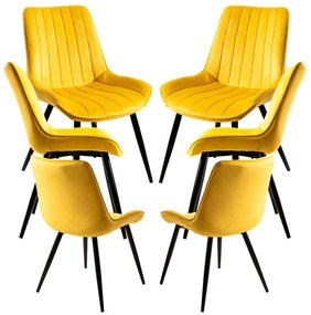 Set 6 Fluwelen Leunstoelen