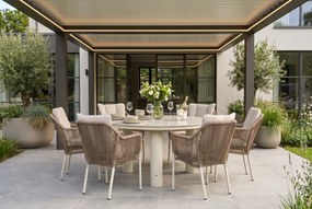 Tuinset Ronde Tuintafel 6 personen 150 cm Rope Taupe  Lifestyle Garden Furniture Marbella/Arancia