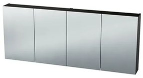 Nemo Spring Nebulo luxe spiegelkast - 160x65x17.8cm - 4 dubbelzijdige spiegeldeuren - glazen leggers - met stopcontact - zonder schakelaar - kleur: H1199 ST12 Thermo Oak Black 20037102