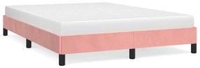vidaXL Bedframe fluweel roze 140x190 cm