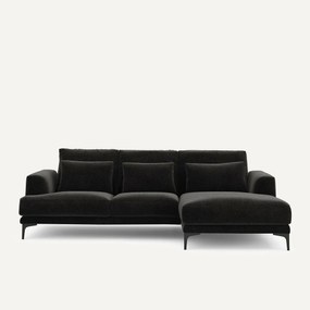 Hoekbank rechts van chenille fluweel, Marsile