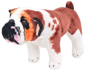 vidaXL Speelgoedbulldog staand XXL pluche wit en bruin