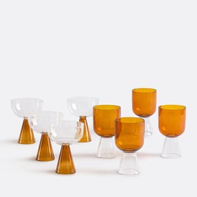 Set van 4 borosilicaat glazen met steel, Tolla
