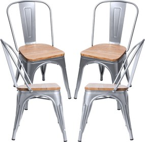 Set 4 Torix Natuurlijk Houten Stoelen