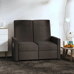 vidaXL Massagestoel 2-zits verstelbaar stof bruin