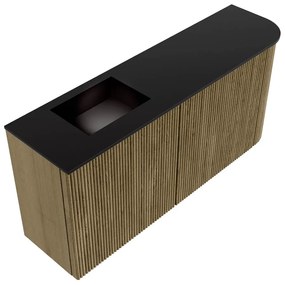 Mondiaz Joya 90cm toiletmeubel ronding rechts dusk met wastafel faye links zonder kraangat urban