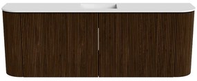 Mondiaz Joya 115cm toiletmeubel ronding links/rechts walnut met wastafel faye midden zonder kraangat talc