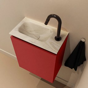 Mondiaz Ture DLux toiletmeubel 40cm fire met wastafel ostra links met kraangat