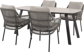 Manolo Alicante dining tuinset 180x95xH75 cm 5 delig antraciet Taste 4SO