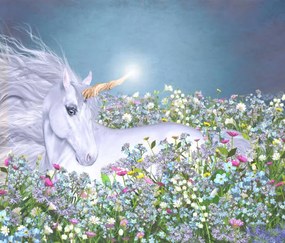 Ilustratie Unicorn in a Sea of Flowers, ratpack223
