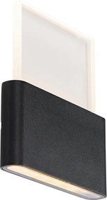 Buiten wandlamp zwart incl. LED met huisnummers IP54 - Kandi