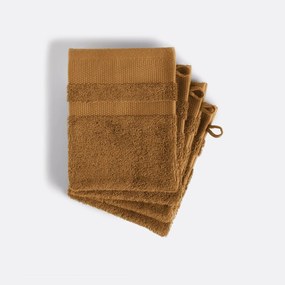 Set van 4 washandjes in gekamd katoen 600g/m2, Kheops