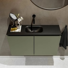 Mondiaz Ture 80cm toiletmeubel army met wastafel urban midden geen kraangat