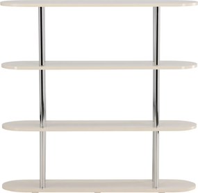 Retrokast Met Ronde En Zilvere Accenten - 120x30x116cm.