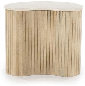 Eleonora Kira Bijzettafel Met Beige Marmer Blad - 50 X 33cm.