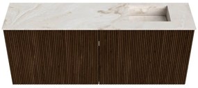 Mondiaz Joya DLux 100cm toiletmeubel walnut met wastafel faye rechts 1 kraangat frappe