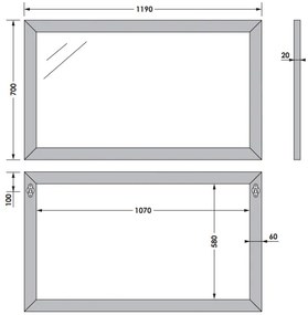 Brauer Citrine spiegel 120x70cm eiken grijs