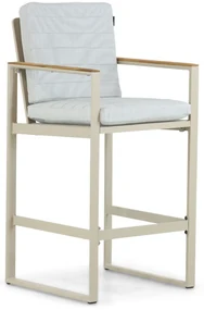 Barstoel Aluminium/Teak Taupe-naturel-bruin Lifestyle Garden Furniture Faro