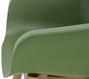 Tuinstoel Kunststof Groen Hartman Sophie  met teakpoot