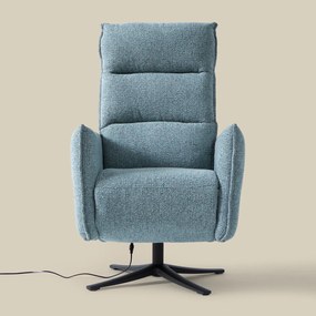 Elektrische Relaxfauteuil Stof Lichtblauw