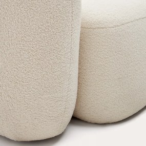 Kave Home Martina 3-zitsbank Wit Schapenvacht