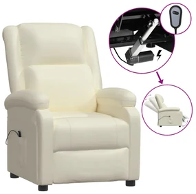 vidaXL Fauteuil verstelbaar elektrisch kunstleer wit