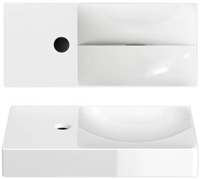 Clou Vale keramische fontein 45cm met kraangat links wit glans