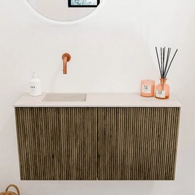 Mondiaz Joya DLux 80cm toiletmeubel dusk met wastafel faye links zonder kraangat meli