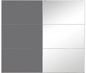 Goossens Kledingkast Easy Storage Sdk, 253 cm breed, 220 cm hoog, 1x 3 paneel glas schuifdeur li en 1x 3 paneel spiegel schuifdeur re