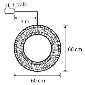 Kerst hanglamp krans zilver 60cm incl. LED IP44 - Nawa