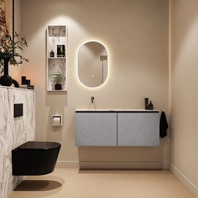 Mondiaz Ture DLux toiletmeubel 120cm plata met wastafel glace links zonder kraangat