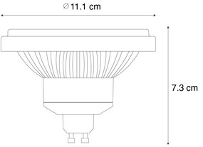 Set van 5 GU10 dimbare LED lamp 111mm 10,5W 770 lm 3000K