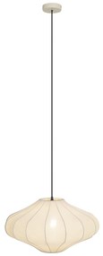 Japandi hanglamp beige met stoffen kap 50cm - Plu