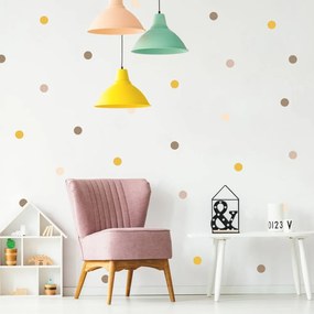 INSPIO Cirkel stippen in 16 kleuren voor in een kamer, muurstickers