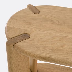 Wandtafel met 3 legplanken in massief eik, Elmo