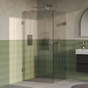 Brauer Void Carving profielloze douchecabine 100x100cm RVS geborsteld PVD