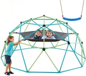 VEVOR Klimkoepel Geometrisch klimrek (305 cm breed) met schommel en hangmat, draagvermogen 453 kg Klimrek, klimuitrusting voor kinderen van 3 tot 10 jaar Tuinspeelplaats