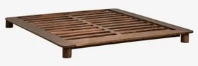 Mangohouten Bed Mariselina Donker Handvat Hout & 180 X 200 Cm - Sklum